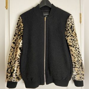 Club Monaco Boucle and Faux Fur Bomber